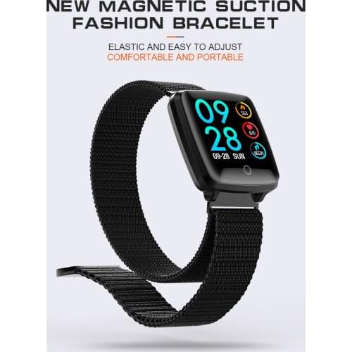 BL89 Milanese Steel strap Smart Watch Blood Pressure Heart Rate Monitor Sport Fitness Tracker Smartwatch APP Connect Android IOS