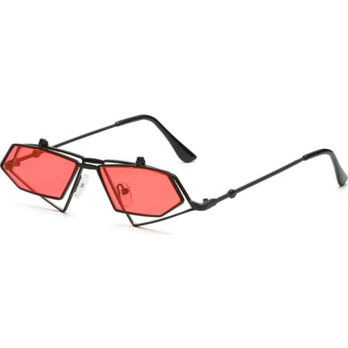Steampunk Flip Up Sunglasses Men Women Vintage Metal Frame Triangle Sun Glasses Eyeglass Uv400 Unisex Eyewear Driver Goggles