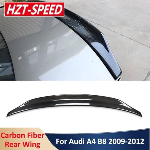 2009-2012 A4 B8 B-Type Real Carbon Fiber Material Rear Wing Trunk Spoiler For Audi A4 B8 Car Styling Modification
