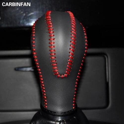 Black Genuine Leather Hand-stitched Gear Shift Knob Cover for Infiniti FX35 Automatic