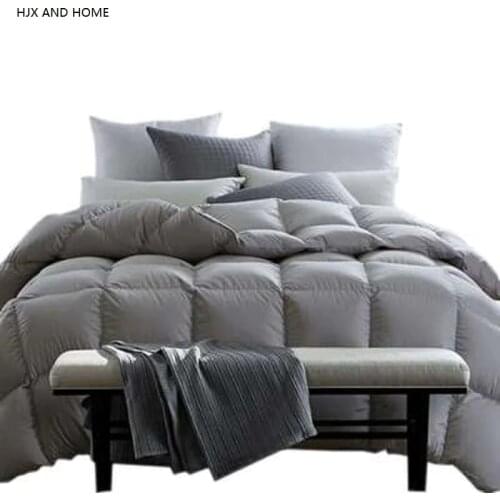 Advanced 100% Goose Down Duvet quilted cotton Quilt cover Comfortable and warm Comforter Winter Thick Blanket Solid Color