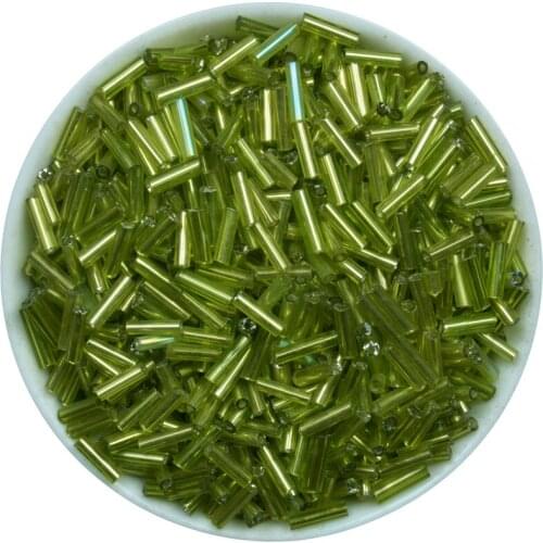 Light Green Color Czech Glass Tube Seed Spacer Beads 500pcs Austria Crystal Long Tube Bead For DIY Jewelry Making 2x6mm
