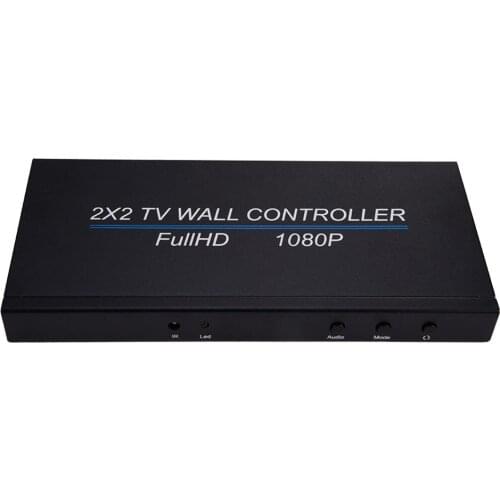 Full HD 1080P 2X2 Video Wall Controller 1 HDMI Input 4 HDMI-compatible Output 2X1/3X1/4X1/1X2/1X3/1X4 TV Processor Images Stitch