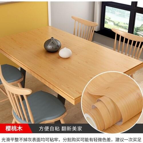 PVC Waterproof Stickers DIY Self-adhesive Wood Pattern Solid Color Wall Stickers Restorable Old Door Cabinet Wardrobe Furnitures