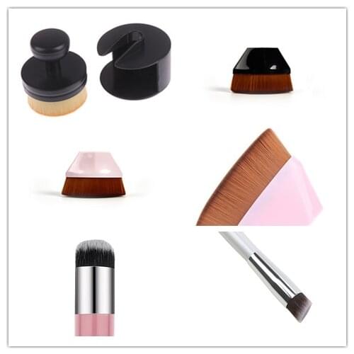 1PC Flat Round Makeup Brush O-Shape Signet-Shape Portable Makeup Beauty Tool Large Foundation Brush Cream Powder Make Up Tool