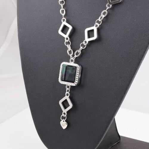 5 PCS Wholesale New Design Square glass memory floating locket charms necklace with Rhinestone Jewelry