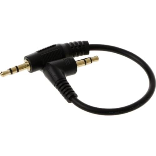 10cm Auto Car Right Angle Male To Male 3.5mm Aux Jack Speaker CableAdapter P82B