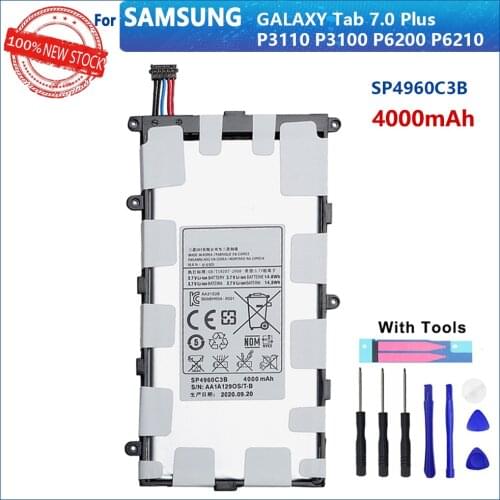 100% Original 4000mAh SP4960C3B Tablet battery For Samsung Galaxy Tab 2 7.0 & 7.0 Plus GT-P3100 P3100 P3110 P6200 Tablet Battery