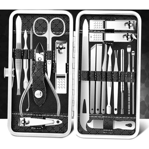 4Pcs/set Nail Clipper Trimmer Scissors Toe Nail File Tweezers Pedicure Manicure Tool Set with High Quality Mini PVC Case