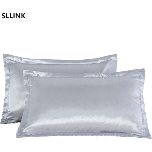 2pcsIce Silk Imitation Silk Pillowcase Solid Color Artificial Silk Single Pillowcase pillow cases body pillow case