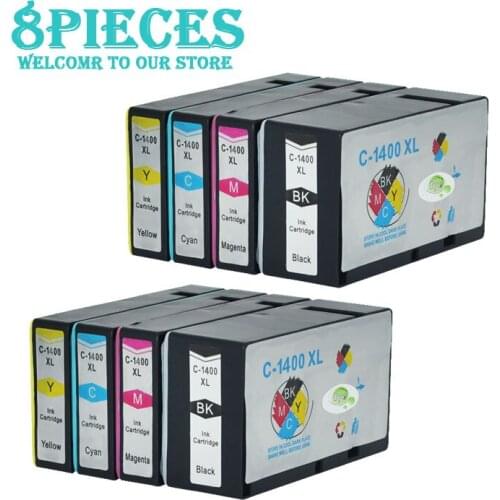 8pcs LuoCai Compatible ink cartridges For Canon PGI1400 MAXIFY MB2340 MB2040 MB2140 MB2740 printers PGI 1400 PGI-1400 XL PGI1400