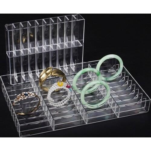 Acrylic 10/20/40 slot Ornaments Storage Box Bracelet Chain Watch Holder Jewelry Hard Display Stand Items Jewelry Organizer Shelf