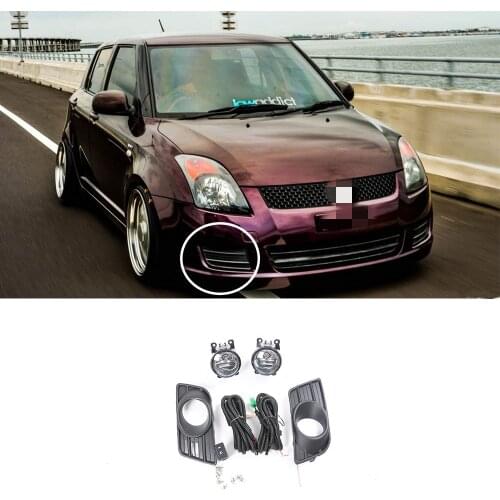 Car Led Light Front Bumper Headlight For Suzuki Swift 2007 2008 2009 2010 Auto Halogen Fog Lamp With Cover Wire Harness Switch