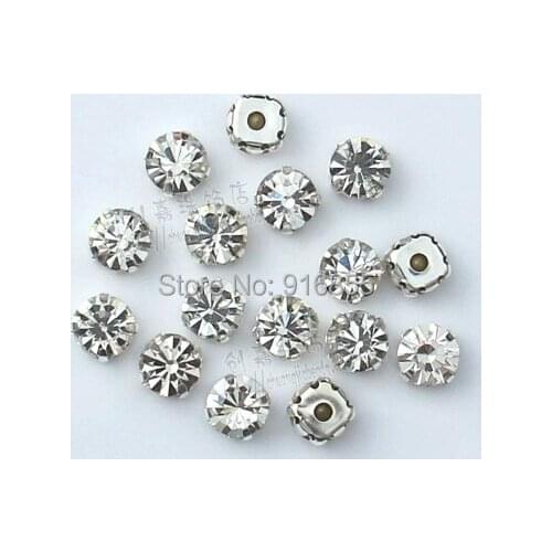 Free shipping SS12 SS16 SS18 SS20 SS25 SS28 SS35 SS38 SS50 Silver Plated Loose Crystal Sew on Rhinestone for DIY Deco