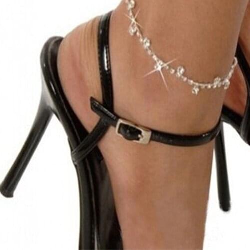 Crystal Anklet Bracelet Flash Drilling Foot Chain Ankle Wedding Women Jewelry moda praia Tobilleras De Plata Para Mujer