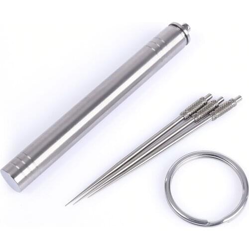 1PC Titanium Toothpick/ Toothpick Holder Tableware Fruit Pick Tool Rust-resistance Outdoor Camping EDC Portable Tableware Tool