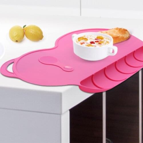 Baby Plate Dinosaur Dishes Table Mat Silicone Suction Tray Anti Slip Mini Mat Children Kids Meal Fruits Feeding tslm1