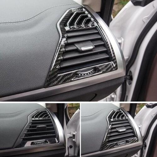 For BMW X3 2018 2PCS Carbon Fiber ABS Chrome Car Side Air Conditioner Vent Outlet Cover Trim Moldings Car Styling Accessories