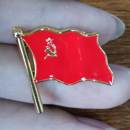 Soviet Union Flag Enamel Pin russia symbol Brooch Communist Sickle and Hammer Enamel Pin Gift