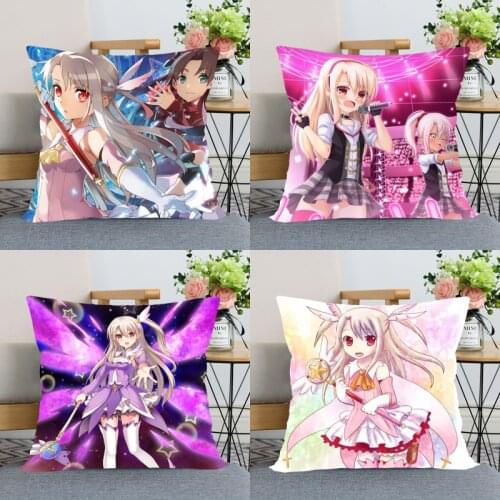 Fate kaleid Liner Prisma Illya Pillow Case For Home Decorative Silk Pillows Cover Invisible Zippered Throw PillowCases 0303