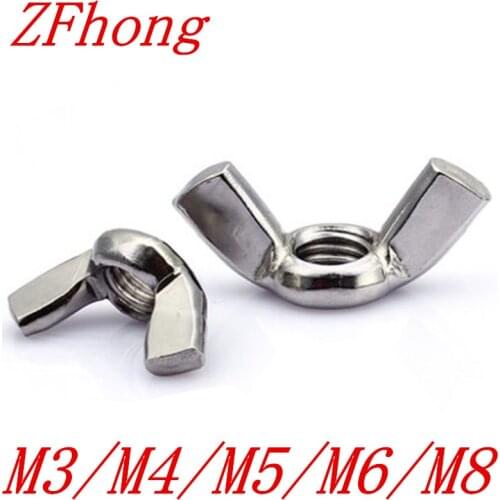 10Pcs M3 M4 M5 M6 M8 DIN315 304 Stainless Steel Hand Tighten Nut Butterfly Nut Ingot Wing Nuts
