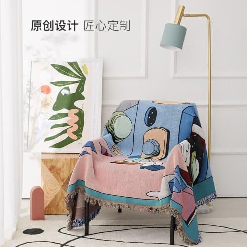 GY4148 Gyrohome Geometric Mr Qisi Blanket Sofa Decorative Slipcover Stitching Rug Tapestry Carpet Home&Living