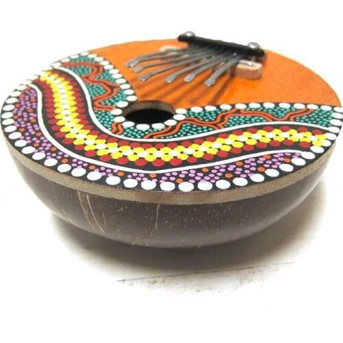 Kalimba Thumb Piano 7 Keys Tunable Coconut Shell Painted Musical Instrument