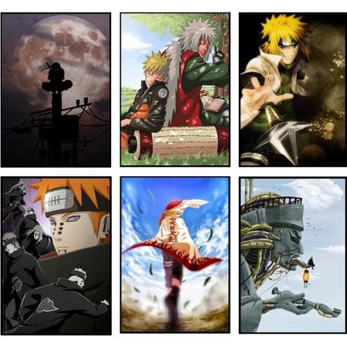 Japan Classic Anime Naruto Poster Ninja Sasuke Mural Wll Canvas Paint Living Room Child Bedroom Home Cuadros Decoration