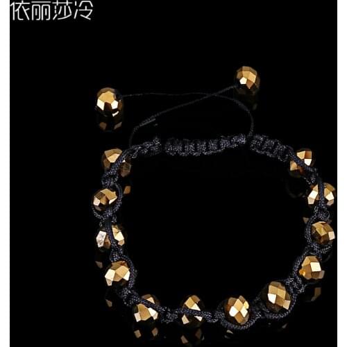 Catholic Lady Crystal Christ Rosary Braided Rope 8mm Rosary Pendant Pendant Jesus Cross Braided Rope Bracelet