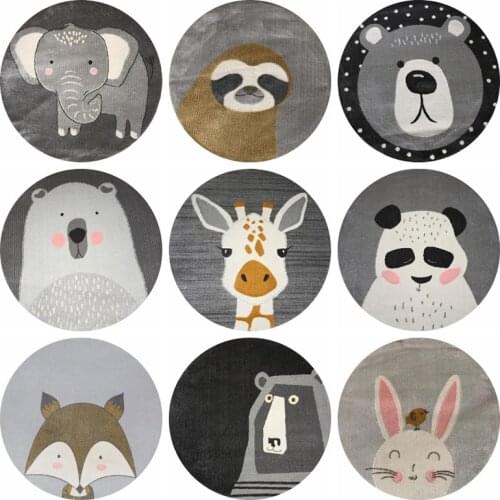 Tapis Bedroom Round Carpet Animal Childrens Room Crawling Carpet Living Room Decorative Carpet Bathroom Non-slip Bath Mat Rug