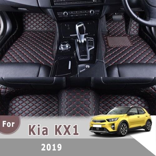 RHD Carpets For Kia KX1 2019 Car Floor Mats Artificial Leather Waterproof Custom Rugs Foot Pads Auto Interior Accessories Covers
