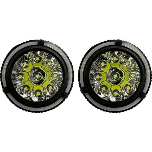Motorcycle Headlight Fog Driving Lights Front Head Lamp 9 LED 12V Rearview Mirror Pilot Light 115 Flashing Headlights