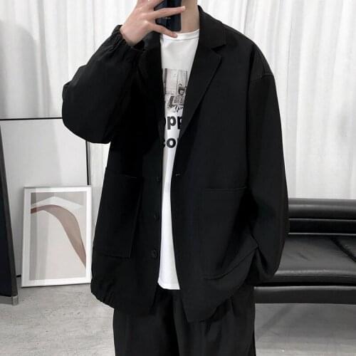 Mens Classic Japanese Style Casual Suit 2021 New Autumn Fashion Loose Trendy Jacket Mens Brand Coat