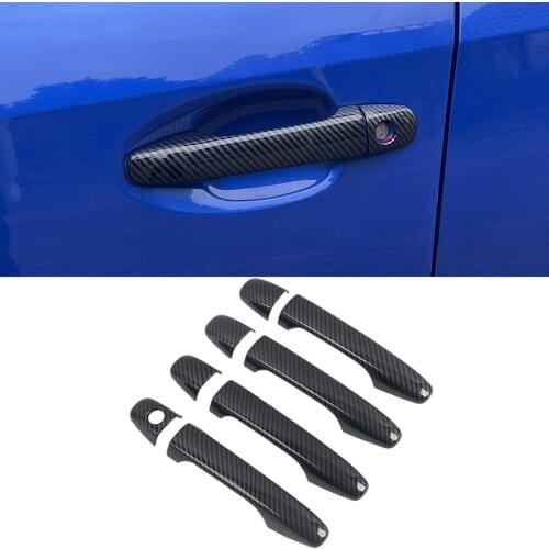 For Subaru WRX STi 2015-2019 Accessories ABS Carbon Fiber Exterior Door Handles Cover Trim 8pcs Car Styling