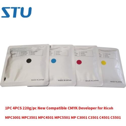 1PC 4PCS 220g/pc New Compatible CMYK Developer for Ricoh MPC3001 MPC3501 MPC4501 MPC5501 MP C3001 C3501 C4501 C5501
