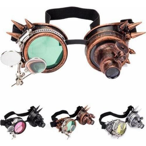 Halloween Steampunk Rock Goggles Welding Glasses Lens Punk Gothic Cosplay Party Eyewear