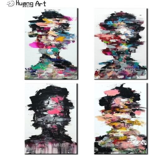 Top Artist Pure Hand-painted High Quality Modern Abstract Portrait Oil Painting On Canvas Abstract Man Face Portrait Painting
