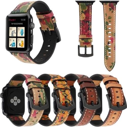 Superior Quality Genuine Leather Watchband For Apple Watch6 5 4 3 2 1 SE Head Layer Cow Leather Strap For iWatch 44/40mm 42/38mm