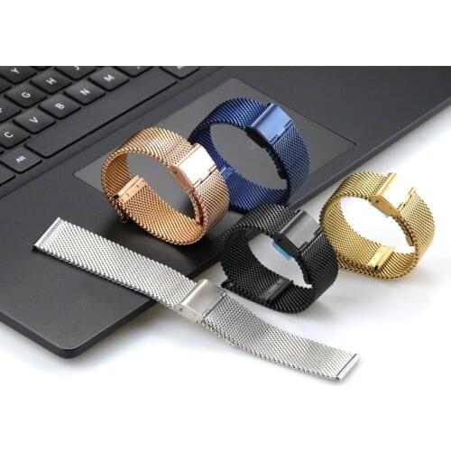 Strap 20mm 22mm Stainless Steel Milanese Watch Band Women Mesh Belt Replacement Strap Black Gold Rose Gold Silver Blue for DW