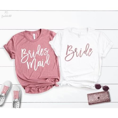 Bachelorette Bridesmaid Bride Wedding Party Shirts Fashion Letter Graphic Short Sleeve Top Tee Harajuku Cotton O Neck Streetwear