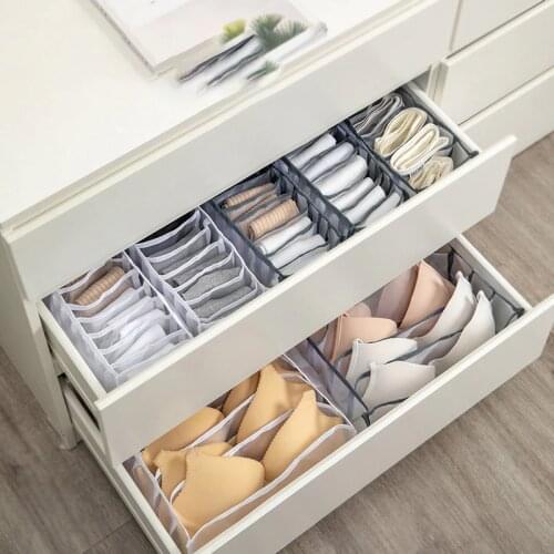 Foldable Underwear Storage Box Bra Socks Panty Ties Net Organizer Storage Drawer Wardrobe Closet Baskets Divider Home Dormitory