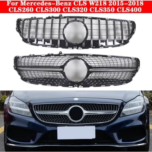 Car styling Middle grille for Mercedes-Benz CLS W218 2015-2018 Diamond GT front grille CLS300 CLS320 CLS350 CLS400 vertical bar