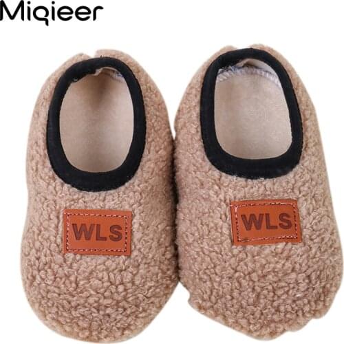 Winter Children Floor Shoes For Baby Slippers Infant Toddler Plush Warm Boys Girl Soft Anti-slip Nursey Indoor School Kids Shoes