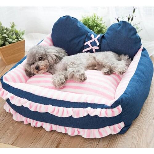 Comfortable Dog Sofa Cat Nest Removable Pet Bed Easy To Clean Dog House Kennel Princess Pet Sleepping Cushion Puppy Teddy Basket