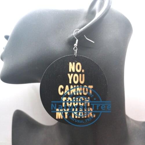 You can't touch my hair wooden earrings