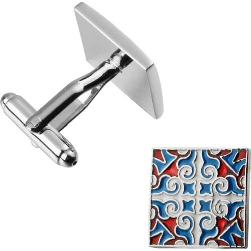 The high-end mens shirts Cufflinks Brand Jewelry Blue Floral cufflinks, classic design style French shirt accessories