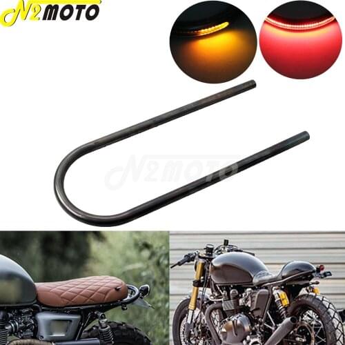 7/8" Tube Motorcycle Rear Seat Hoop Loop Frame LED Tail Brake Turn Signal Light For Honda CL100 CL125S CL175 CB CL CG Cafe Racer