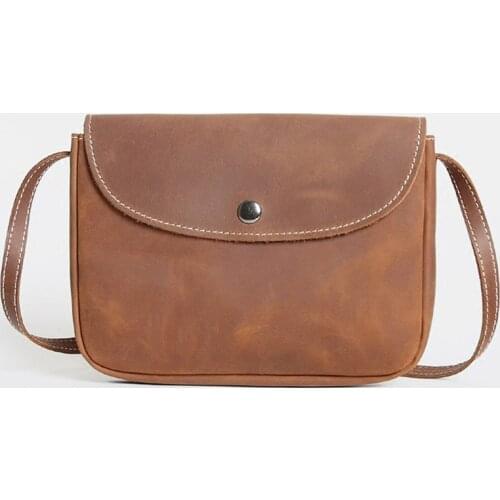 Women Small Mini Phone Bag Female Genuine Leather Shoulder Bag Lady Casual Crazy Horse Leather Crossbody Bag Small Handbag