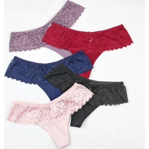 Women Sexy Lace Panties Low-waist Underwear Thong Female G String Breathable Milk Silk Lingerie Temptation Embroidery Intimates