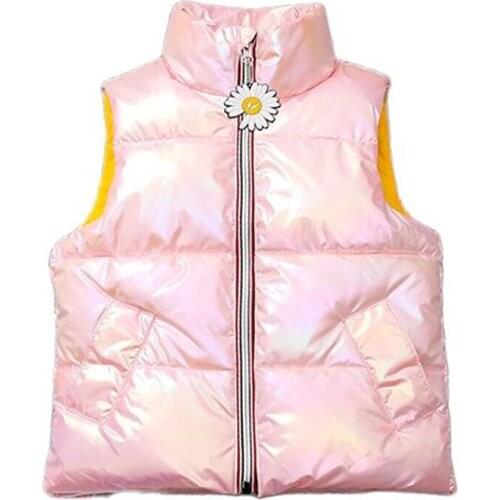 Boys Girls Vest Children Down Cotton Jackets Autumn Winter Coat New Fashion Bright Side Teenagers Thick Waistcoat Kids Baby Vest